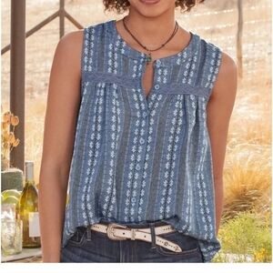 Floral Blue women Top size small